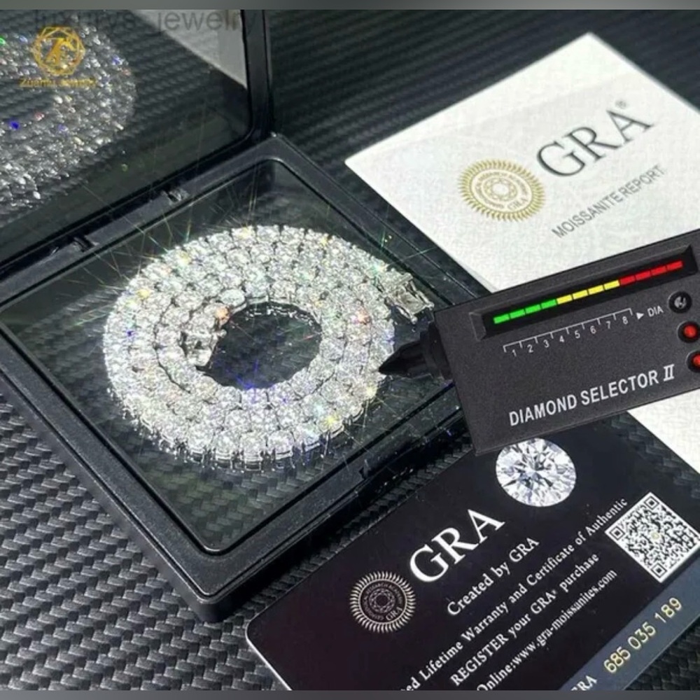 GRA Moissanite Necklace that passes Diamond Tester